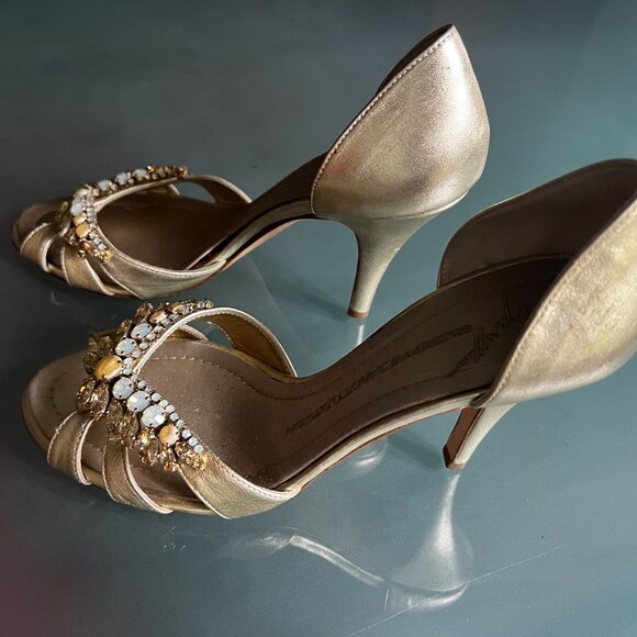 Vintage Giuseppi Zanotti jeweled heels sz 37 - Picture 6 of 9
